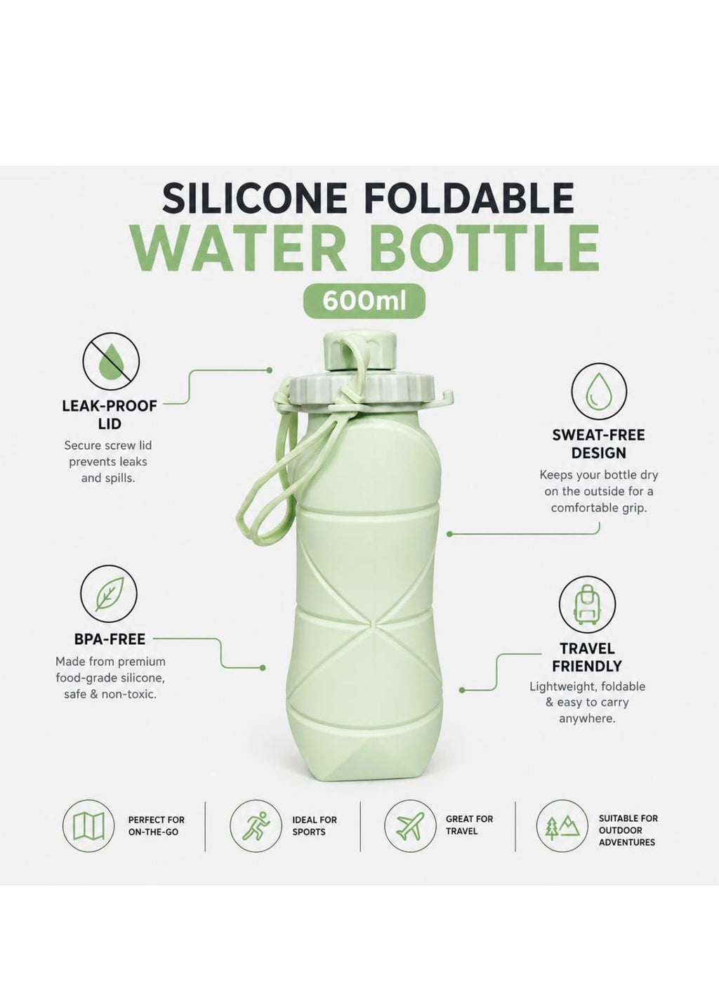 Silicone Foldable Water Bottle